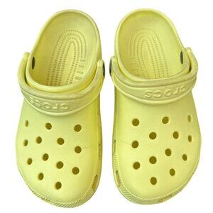 Crocs Classic Clogs Size W7/M5 Bright Yellow Slip-On Sandals With Adjustable Hee